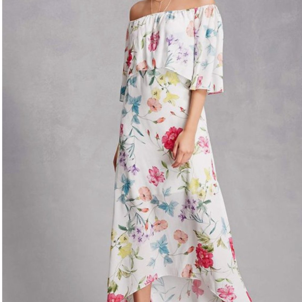 NWT Pretty by Rory dress Size S white bold floral print